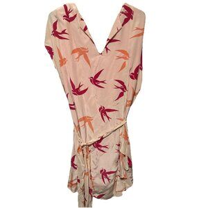 Corey Lynn Calter Anthropologie Coral Bird Sparrow Dress Womens Medium NWT